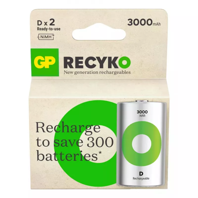 Įkraunama baterija GP baterijos ReCyko Pro RECYKO D NiMH 63,5 g