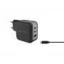 Conceptronic 3 prievadų 67 W GaN USB PD įkroviklis su USB-C įkrovimo kabeliu, USB-C x 2, USB-A x 1, QC 3.0, PPS
