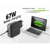 Conceptronic 3 prievadų 67 W GaN USB PD įkroviklis su USB-C įkrovimo kabeliu, USB-C x 2, USB-A x 1, QC 3.0, PPS