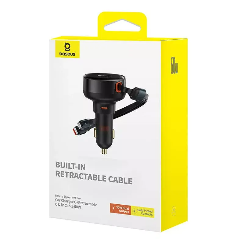 Baseus Enjoyment Pro 60W automobilinis USB laido įkroviklis