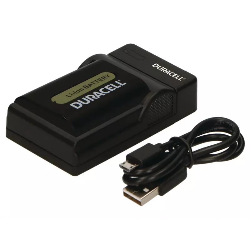 Duracell skaitmeninio fotoaparato baterijų įkroviklis, USB, vidinis baterijų įkroviklis, Sony NP-FP50, 70, 90, 51, 71, 91, juodas, 5 V, 5 V