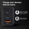 Maitinimo adapteris Intenso W65ACC USB-A ir USB-C prievadai juodas