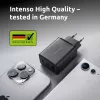 Maitinimo adapteris Intenso W65ACC USB-A ir USB-C prievadai juodas