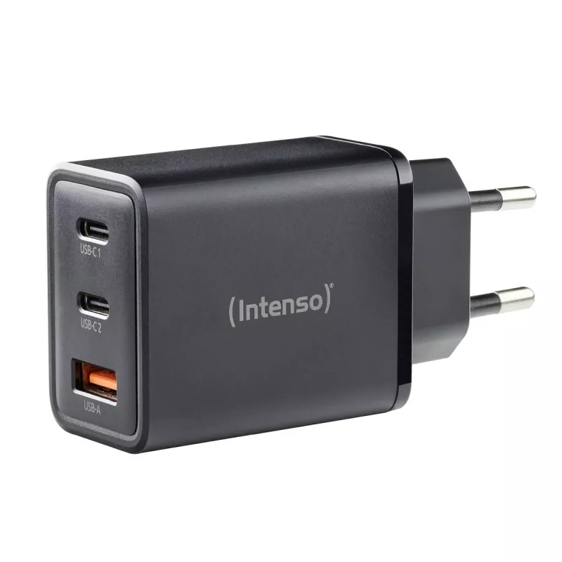 Maitinimo adapteris Intenso W65ACC USB-A ir USB-C prievadai juodas