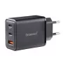 Maitinimo adapteris Intenso W65ACC USB-A ir USB-C prievadai juodas