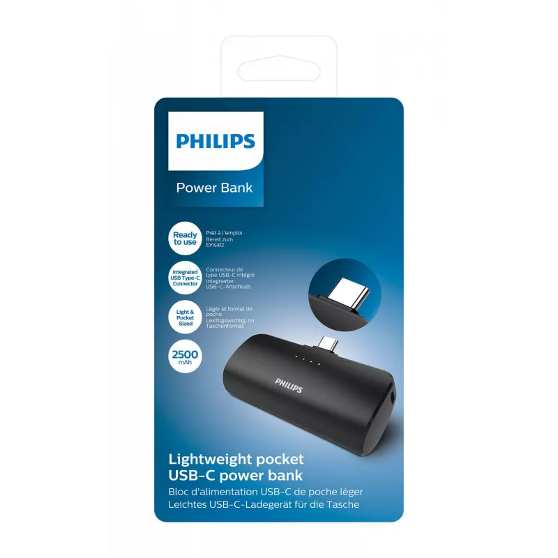 Philips DLP2510C/03 išorinė baterija Ličio jonų (Li-Ion) 2500 mAh Belaidis įkrovimas Juoda