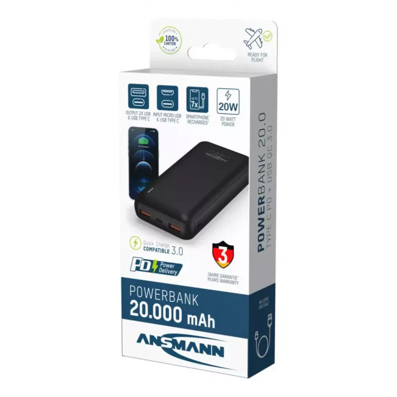 Nešiojama baterija Ansmann PB320PD 20000 mAh