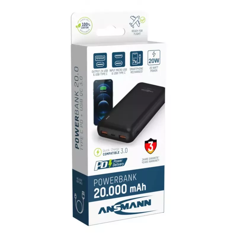 Nešiojama baterija Ansmann PB320PD 20000 mAh