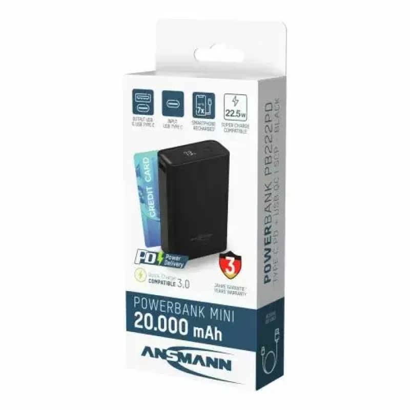 Nešiojamoji baterija Ansmann PB222PD 20000 mAh