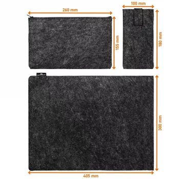 Dėklas-įmovos Durable Effect 41,7 cm 16,4 colio antracitinis 2 priekinės kišenės