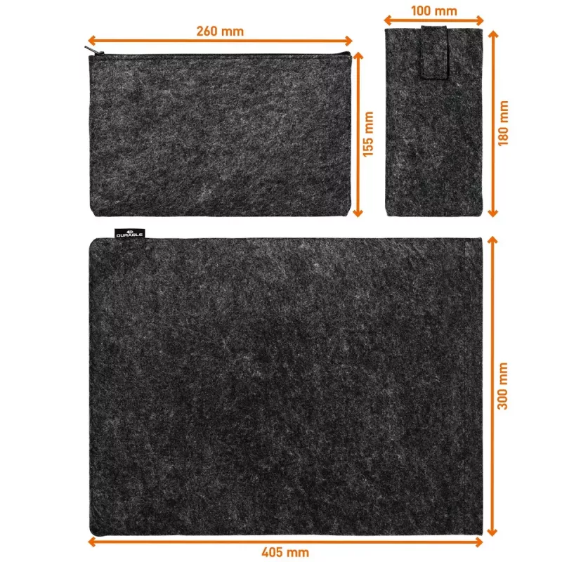 Dėklas-įmovos Durable Effect 41,7 cm 16,4 colio antracitinis 2 priekinės kišenės
