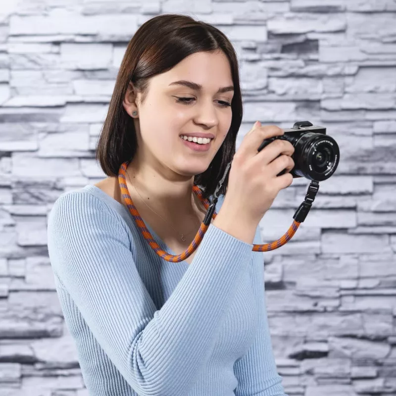 Hama Braid 120 dirželis Skaitmeniniam fotoaparatui Nailonas Mėlyna, Oranžinė