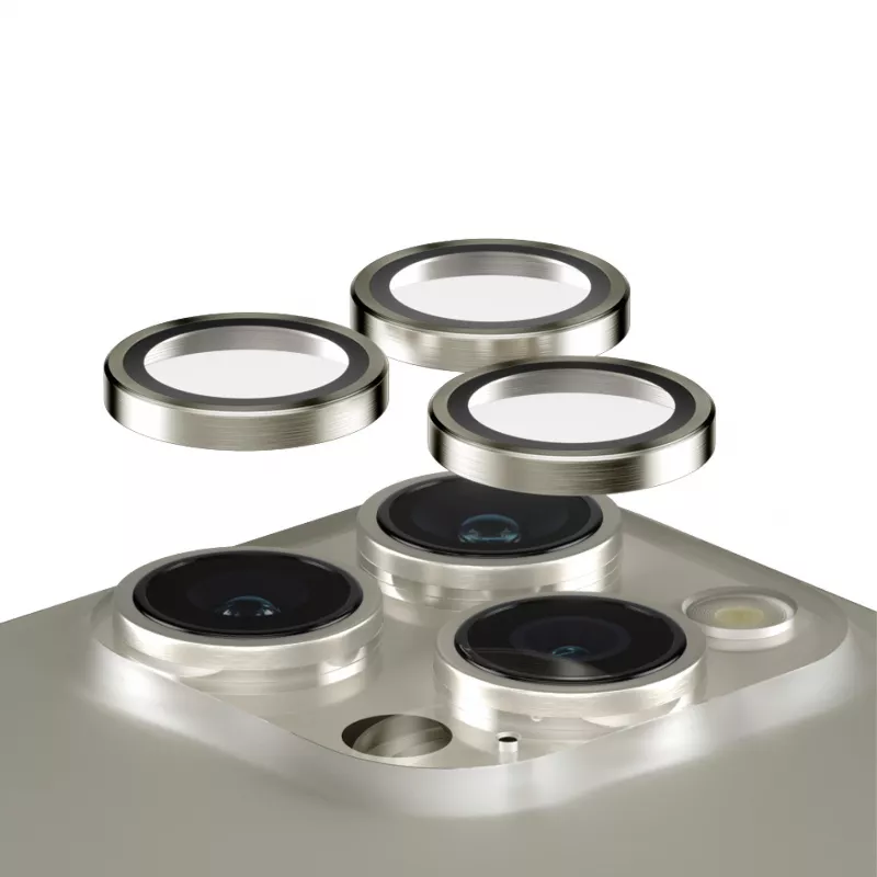 PanzerGlass ® Hoops® Metal Camera Lens Protector Natural iPhone 15 Pro | 15 Pro Max