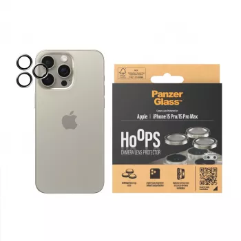 PanzerGlass ® Hoops® Metal Camera Lens Protector Natural iPhone 15 Pro | 15 Pro Max