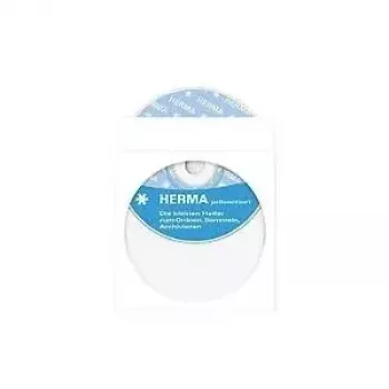 Sleeve case HERMA CD/DVD kišenės iš popieriaus baltos su lipniu tašku 100 vnt.