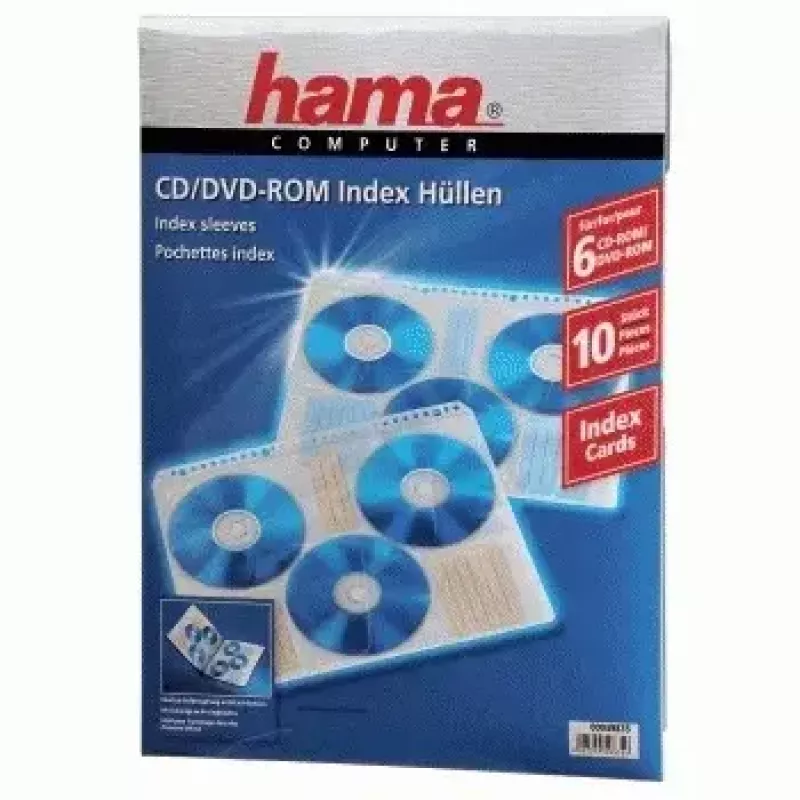 Hama CD-ROM Indeksinės įdėklės 60 diskų Skaidrios