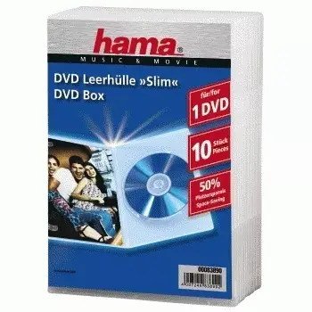 Hama DVD dėklas, plonas 10, permatomas 10 diskų