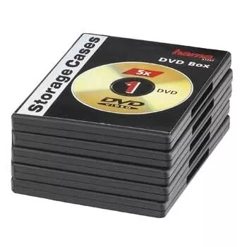 DVD dėklai Hama 51297, pakuotėje 5 vnt., juodi, 1 diskas