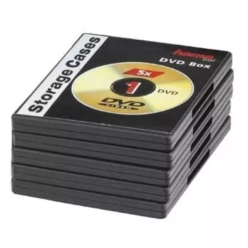 DVD dėklai Hama 51297, pakuotėje 5 vnt., juodi, 1 diskas