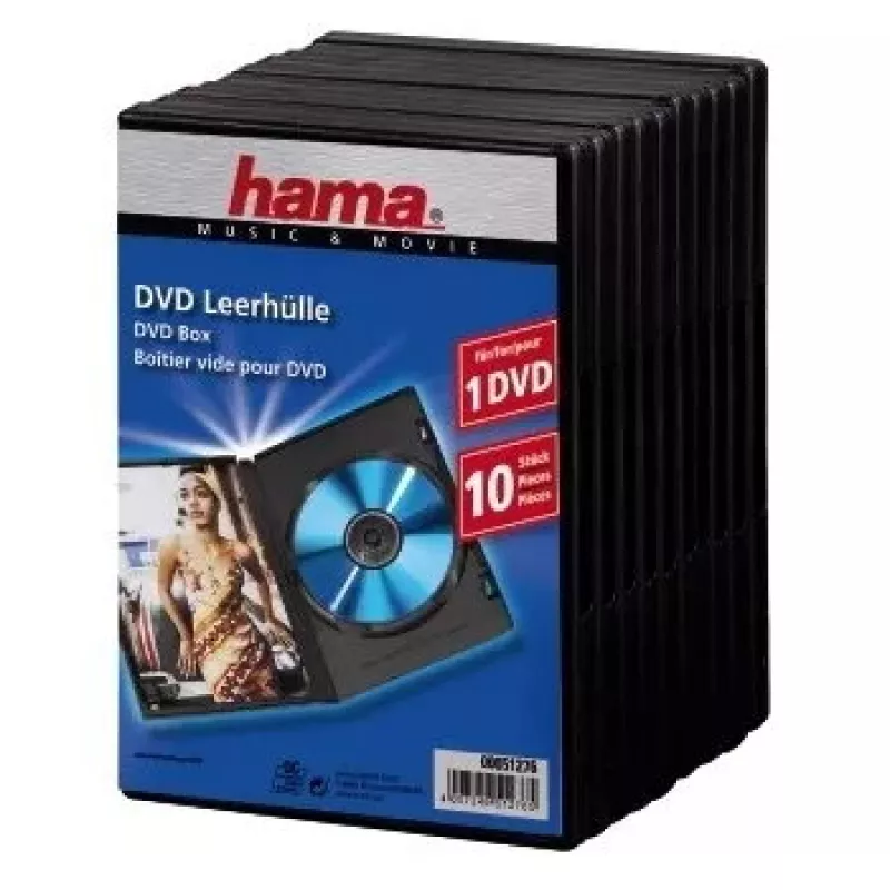 Hama 00051276 optinių diskų dėklas Jewel case 1 diskams Juoda