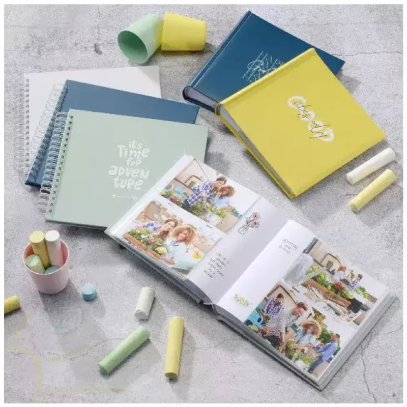 Hama Good Things nuotraukų albumas mėlynas 100 lapų 10 x 15 spiralinis įrišimas