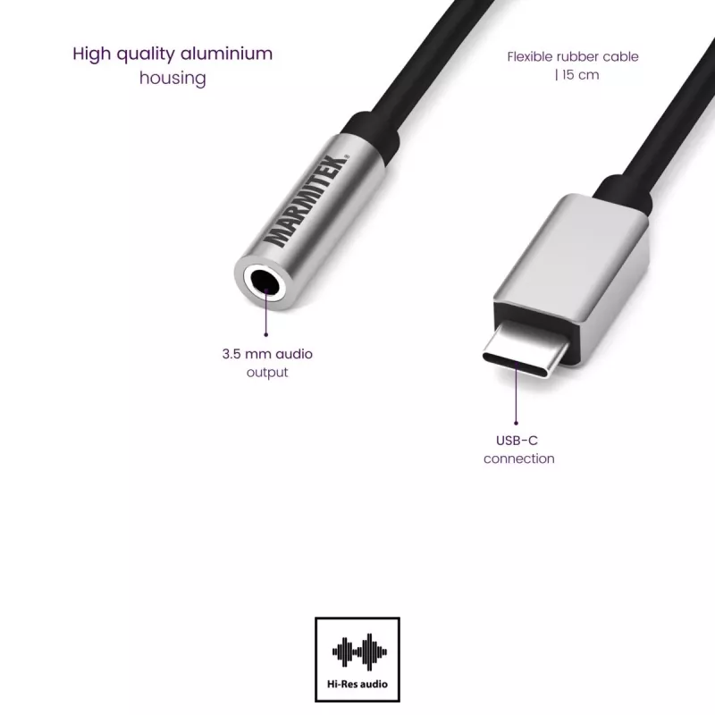 Marmitek Connect USB-C > Audio 8374 adapteris garso įrenginiams