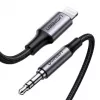 Ugreen 70509 mobiliojo telefono laidas, sidabrinis, 1 m, 3,5 mm, Lightning