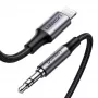 Ugreen 70509 mobiliojo telefono laidas, sidabrinis, 1 m, 3,5 mm, Lightning