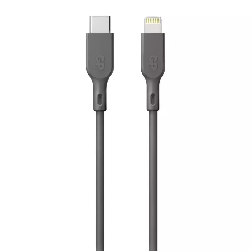 Kabelis GP baterijos CL1P 1m Pilkas Lightning USB C