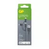 USB kabelis GP baterijos CY1N 1m USB A USB C/Micro-USB B/Lightning Pilka