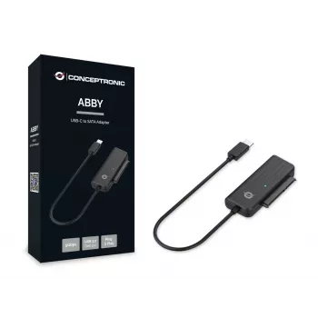 Conceptronic ABBY USB-C į SATA adapteris, juoda, Kinija, 32 mm, 12 mm, 65 mm, 22 g