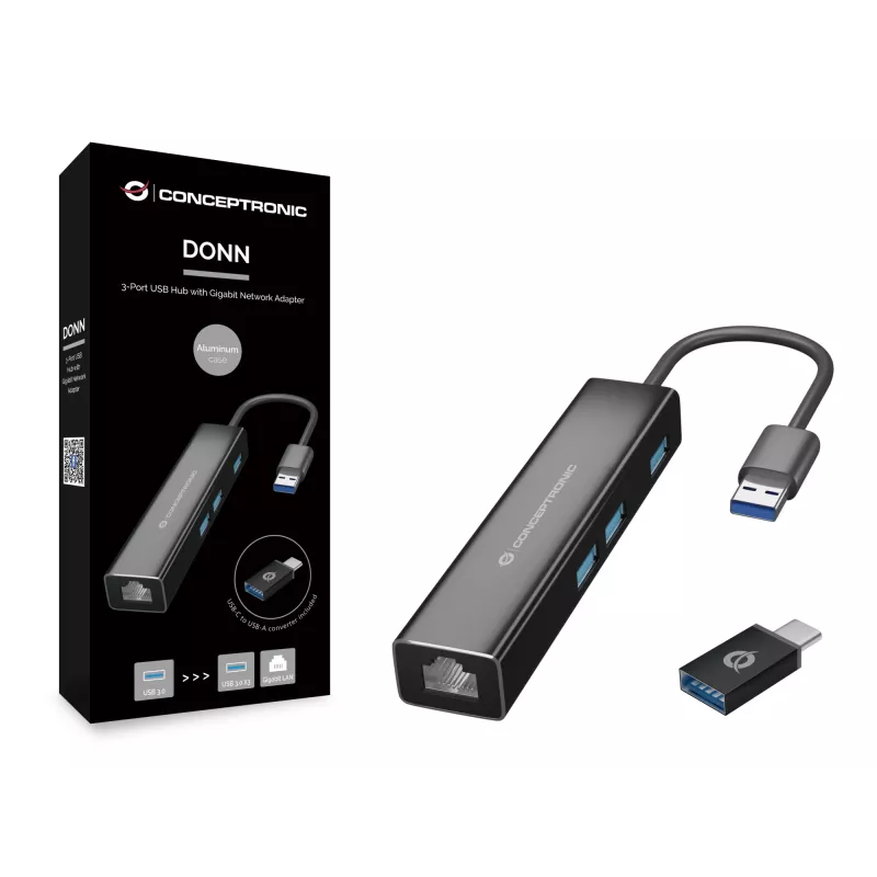 Conceptronic DONN07BA USB 3.2 Gen 1 (3.1 Gen 1) Type-A Juoda