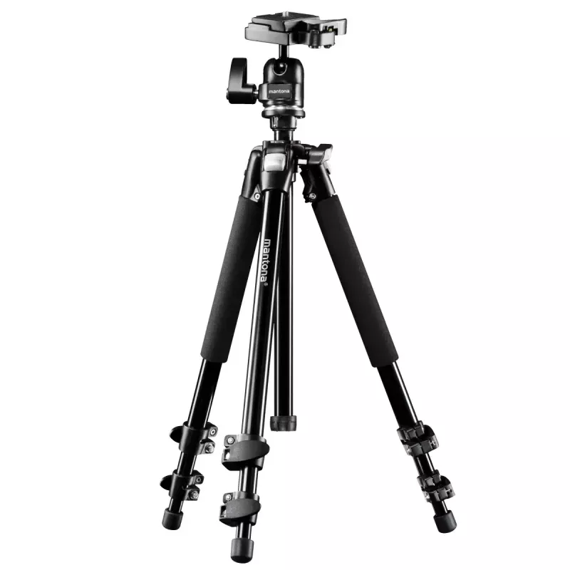 Tripod Mantona Scout MAX skaitmeniniams/analoginiams fotoaparatams, juodas