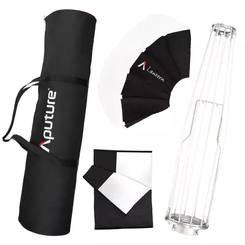 Aputure Lantern 90 juoda balta 90 cm difuzinis gaubtas spyruoklinis rėmas