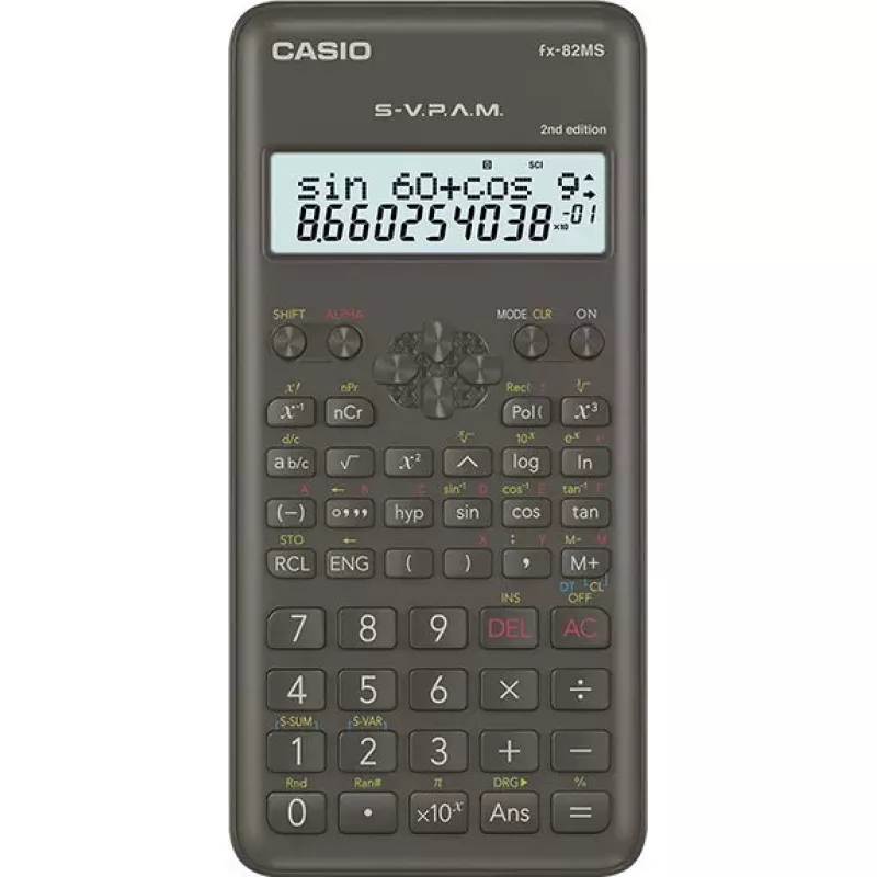 Mokslinis skaičiuotuvas Casio FX-82MS-2 kišeninis juodas