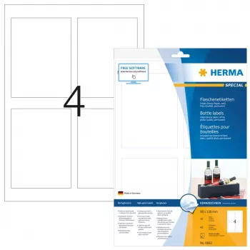 Lipnios spausdintuvo etiketės HERMA Butelių etiketės A4 Rašaliniams 90x120 mm