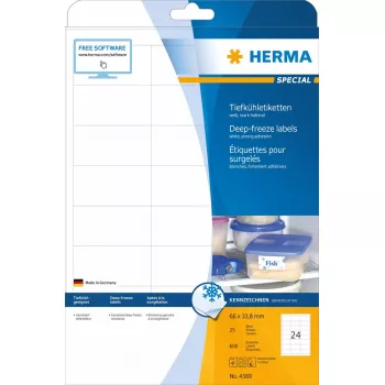 Lipnios spausdintuvų etiketės HERMA Deep-freeze 66x33,8 mm