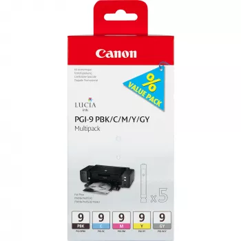 Canon PGI-9 PBK/C/M/Y/GY 5 rašalo kasečių rinkinys