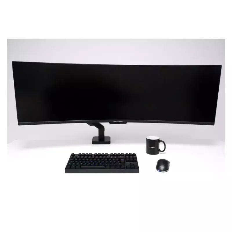 Monitoriaus laikiklis LC-Power LC-EQ-A49B 124.5 cm Juoda Spaustuvas 20 kg