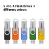 INTENSO Office Line USB atmintuko kelių vienetų pakuotė 5×64 GB, USB-A, USB 3.2 Gen 1, pasukamas, įvairiaspalvis