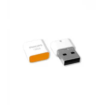 Philips Pico USB atmintukas 128 GB USB Type-A 2.0 Oranžinė, Balta