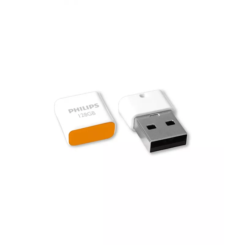 Philips Pico USB atmintukas 128 GB USB Type-A 2.0 Oranžinė, Balta