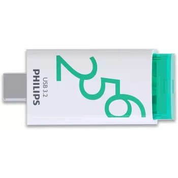 Philips USB 3.2 256 GB Click Series Gen 1 USB-C USB atmintukas USB Type-A 3.2 Gen 1 (3.1 Gen 1) Baltas