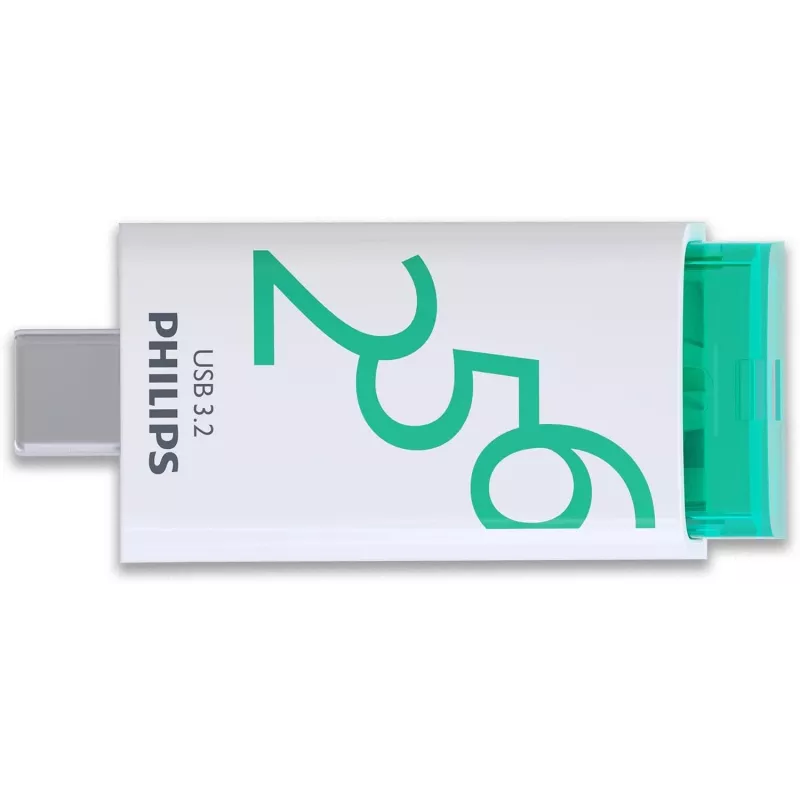 Philips USB 3.2 256 GB Click Series Gen 1 USB-C USB atmintukas USB Type-A 3.2 Gen 1 (3.1 Gen 1) Baltas