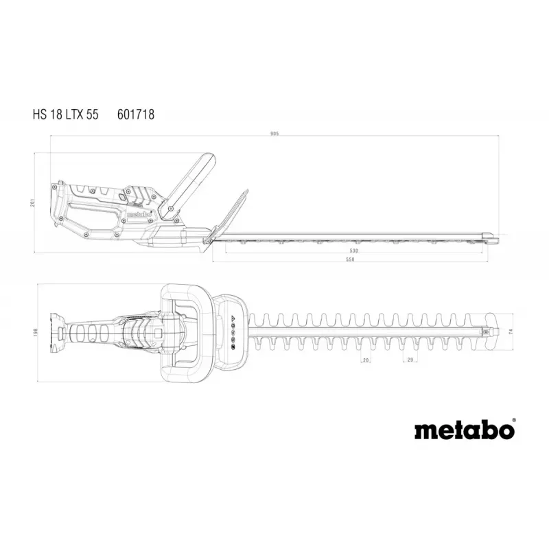 Metabo HS 18 LTX 55 Dviejų ašmenų 2,6 kg Baterija 18 V ličio jonų