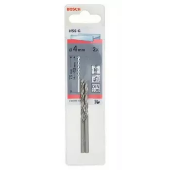 Sraigtinis grąžtas Bosch metalo grąžtas HSS-G DIN 338 4 mm 2 vnt.