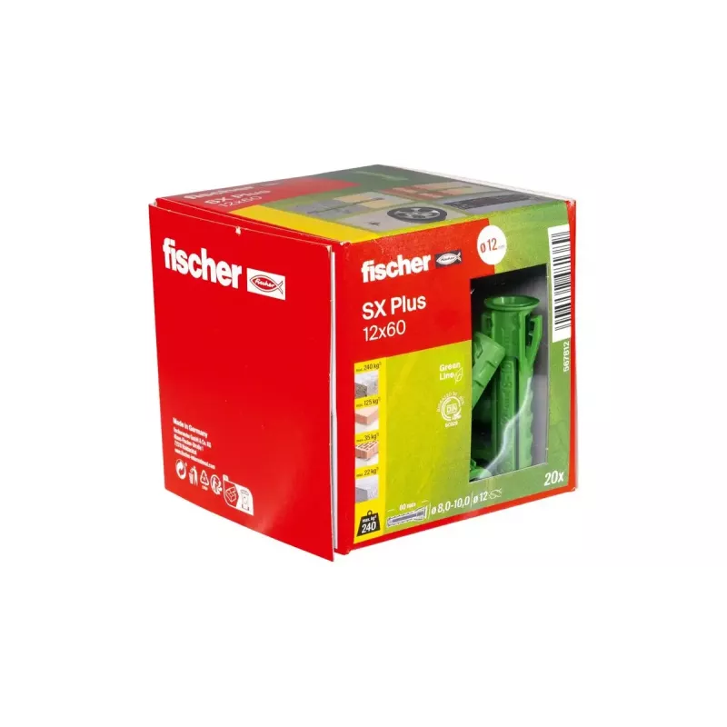 Išsiplečiantis inkaras Fischer 567812 60 mm Žalias 20 vnt.