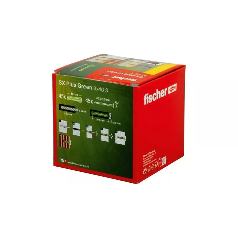 Varžtų ir kaiščių rinkinys Fischer 567814 45 vnt. 8 mm skersmuo 40 mm ilgis