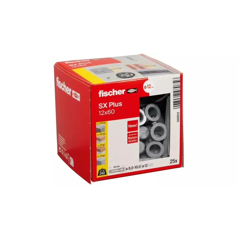 Išsiplėtimo inkaras Fischer 568012 60 mm nailonas 25 vnt.