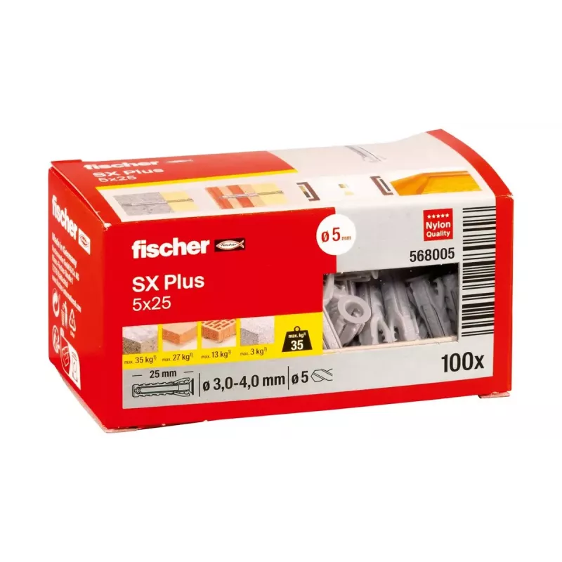Išsiplėtimo inkaras Fischer 568005 5 mm 25 mm Nailonas 100 vnt.